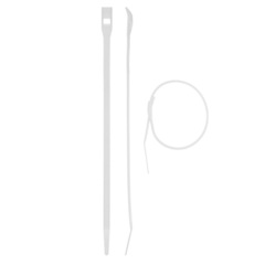 ЗУБР КОБРА, 7.6 x 280 мм, нейлон РА66, 10 шт, белые, кабельные стяжки с плоским замком, Профессионал (30930-76-280)