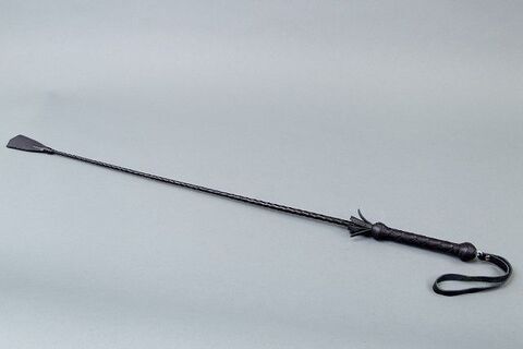 Плетёный длинный стек с наконечником-хлопушкой - 85 см. - Подиум Р191