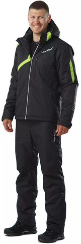 Утеплённый прогулочный лыжный костюм Nordski Premium Black Green мужской