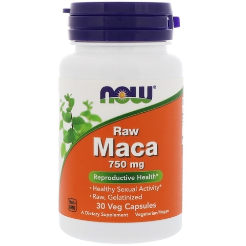 Now Foods, Необработанная мака, 750 мг, 30 вегетарианских капсул
