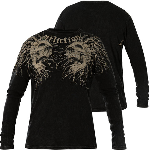 Affliction | Пуловер мужской DARK ROOTS A22802 с черепами спина и перед