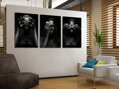 Модульная картина "Трио девушек в золоте"