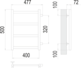 Полотенцесушитель Terminus Аврора П4 400х500 бп320