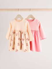 Платье для девочки Next E65-155, 2 шт., Бежевый, Розовый