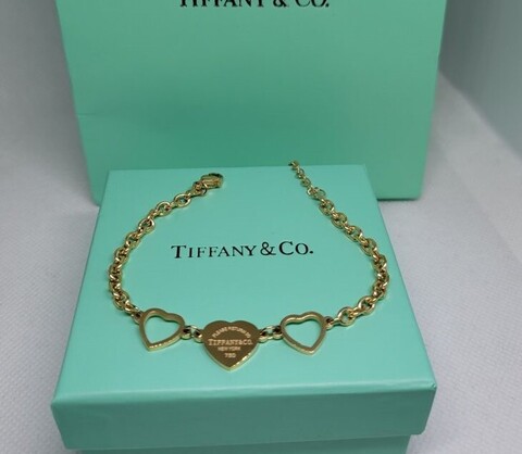 Браслет Tiffany 3 сердца золото