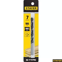 STAYER M-type, 7.0 x 105/75 мм, М-образная заточка, спиральное сверло по дереву (2942-105-07)