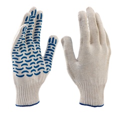 67716 Перчатки трикотажные, ПВХ-покрытие "Волна", 10 класс, усиленные// Россия