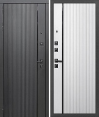 Входная дверь Волга-Бункер АЛЕГРО Чёрный муар+Софт чёрный - Софт белый