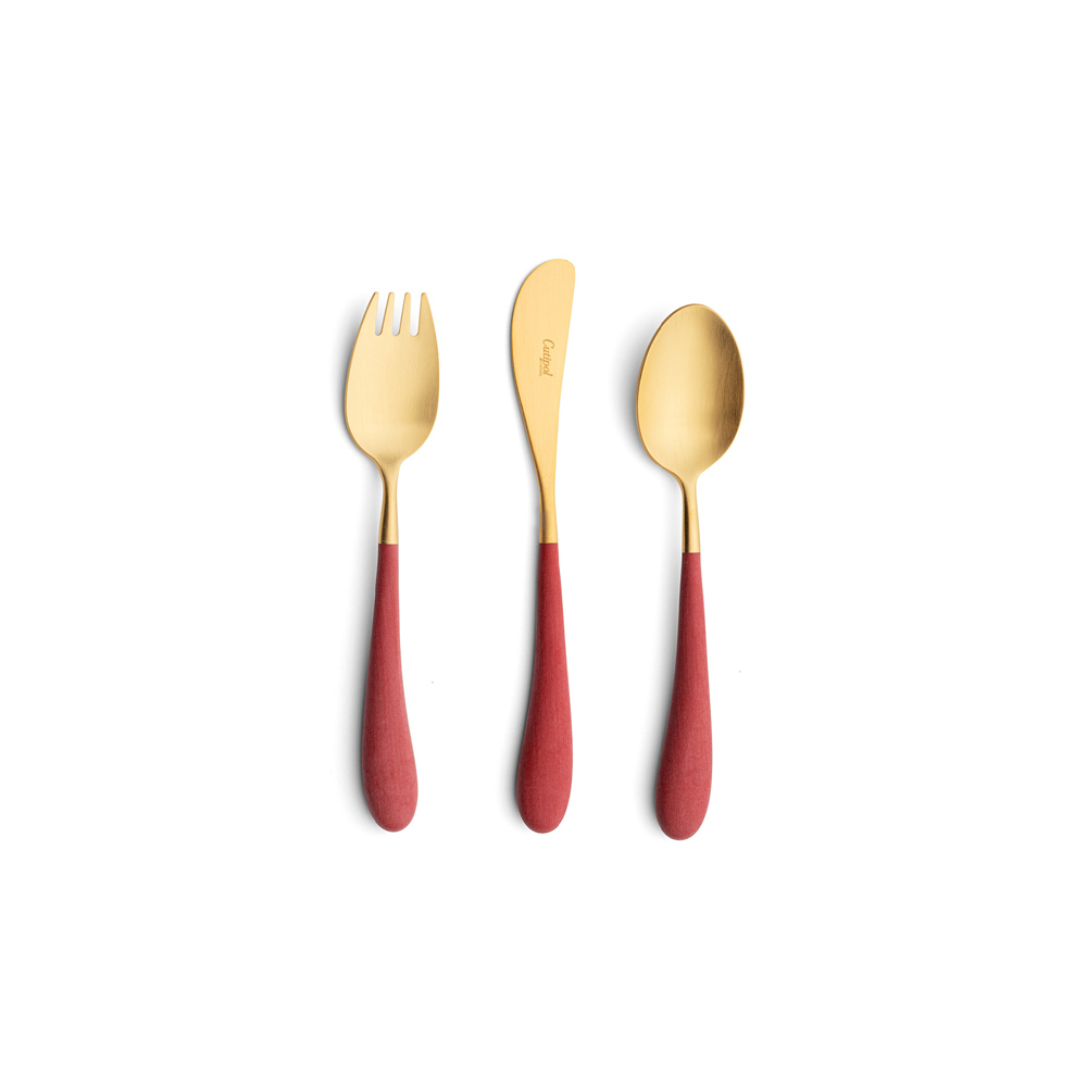 Набор столовых приборов Cutipol Alice Red Gold 3пр красный ALI.3.RGB, арт. ALI.3.RGB - фото 1