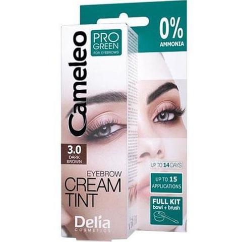 Delia Cosmetics Крем-краска для бровей тон 3.0 темно-коричневый CAMELEO PRO GREEN