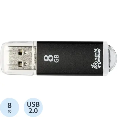 Флеш-память Smartbuy V-Cut, 8Gb, USB 2.0, чер, SB8GBVC-K Флеш-память Smartbuy V-Cut, 8Gb, USB 2.0, чер, SB8GBVC-K