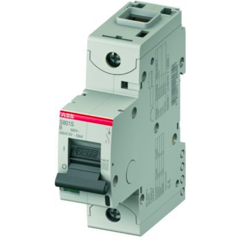 Автоматический выключатель 1-полюсный 50 А, тип B, 25 кА S801S B50. ABB. 2CCS861001R0505