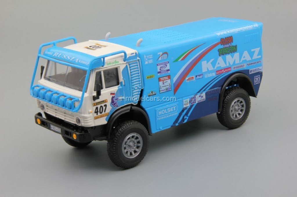 KAMAZ-4911 rally Paris-Dakar №407 white-blue Elecon 1:43