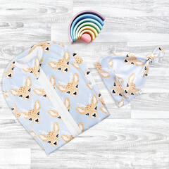 Пеленальный кокон и шапочка Mjölk Оленята Новые