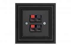 Розетка акустическая двойная черный матовый LIREGUS RETRO