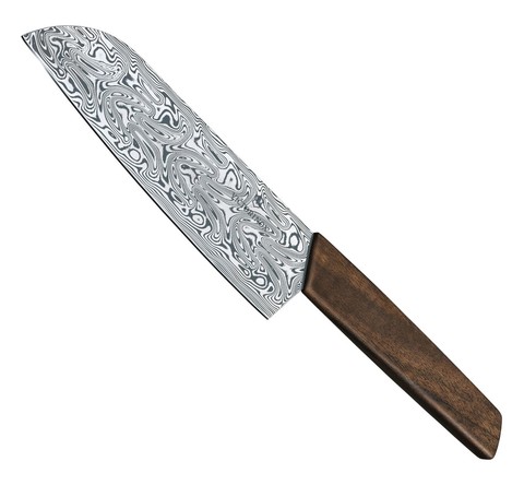 Кухонный коллекционный нож Victorinox Swiss Modern Santoku Damast Limited Edition 2020 (6.9050.17J20) дамасская сталь, лимитированное издание - Wenger-Victorinox.Ru