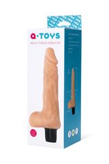 Телесный мультискоростной вибратор-реалистик A-toys - 19,8 см. - 