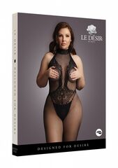 Кэтсьюит с доступом High Neck Fishnet And Lace Bodystocking - 