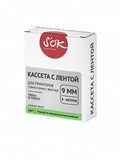 Кассета с лентой S'OK by Sakura Printing TZED21 для Brother,  черный на зеленом, 9мм, 8м , наклейка