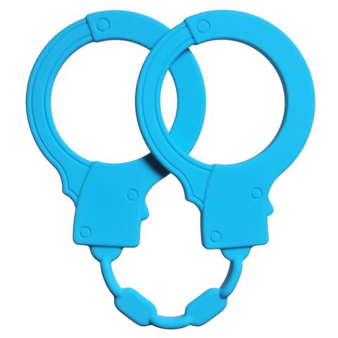 Голубые силиконовые наручники Stretchy Cuffs Turquoise - Lola Games Emotions 4008-03Lola