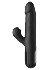 Черный силиконовый вибратор-кролик Sonix Silicone Thruster - 22 см. - 