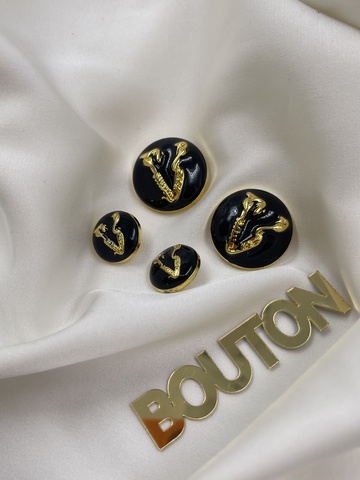 Пуговицы золото с чёрной эмалью ВЛНТ