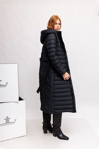 Diego M Пуховик -пальто макси со стегаными логотипами