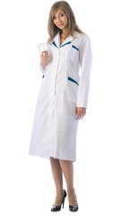 Халат "ЛИЗА" женский белый с бирюзовым