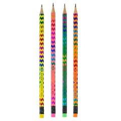 
          Черные простые карандаши с ластиком, 12 шт, MC-Basir, деревянные обычные чернографитные карандаши с круглым корпусом, HB (твердо-мягкий), серия "Волны", графитовые серые для школы