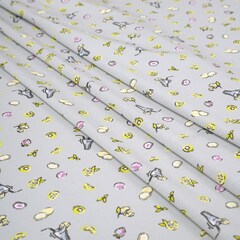 Кулирная гладь с рисунком, 92% хлопок, 8% ПУ(эластан), 175 гр/м2, св.серый/св.зелёный (21232)