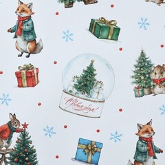 Упаковочная бумага крафт, «Новогоднее настроение», 0,7*1 м, 5 листов