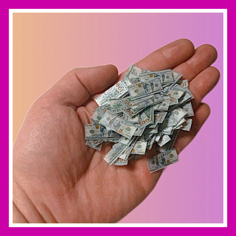 Посыпка для Торта Деньги Доллары 2.5*1 см, 160 шт (сахарная бумага)