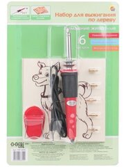 Набор для выжигания по дереву - 2 плашки 15х15 см (в блистере). Домашние Животные