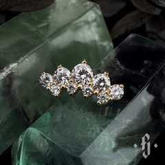 Кластер "Willa" - Желтое золото - White CZ