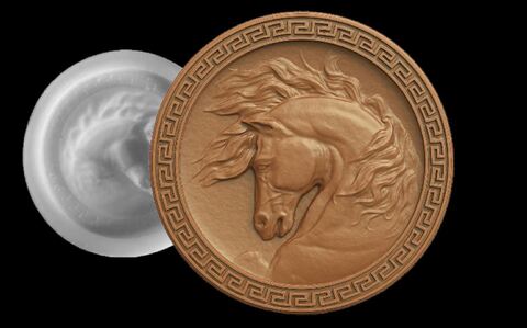 Силиконовый молд № 0327 медальон Голова коня