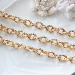 Цепочка с витым плетением 17*13 мм, позолота, 31 см, А006-1 (31см)