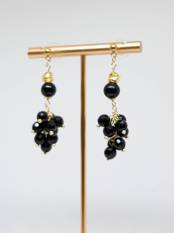 Серьги из чёрного агата