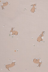 пижама  для девочки  КП 1611/бежевый,кролики и цветы