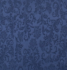 Атлас жаккард "Моар" вензель, 150 г/м2, ш. 150 см, т. синий