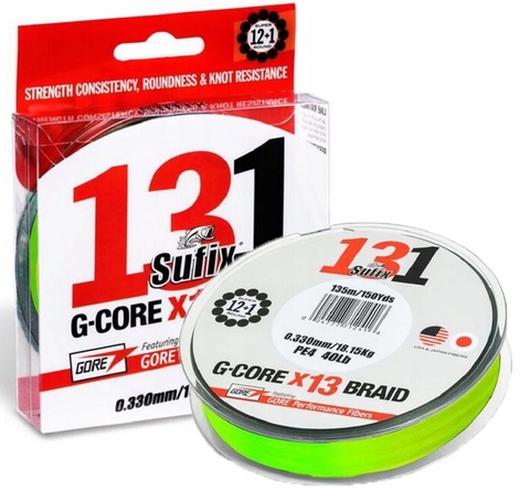 Шнур плетеный SUFIX 131 ярко-зеленый 150 м 0.185 мм