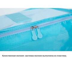 Набор дорожных сумок для путешествий Laundry Pouch, 6 шт, голубой