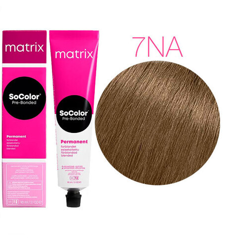 Matrix Socolor Pre-Bonded 7NA блондин натуральный пепельный, стойкая крем-краска для волос с бондером