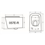 Унитаз подвесной Ottimo безободковый 057E-R Белый сиденье дюропласт с микролифтом