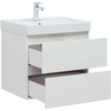 Aquanet 308319 Тумба с раковиной Вега 60 2 ящ. цв.белый глянец (308319)