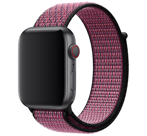 Нейлоновый ремешок Nylon loop 38 мм / 40 мм / 41 мм для Apple Watch (Розовый с черным)