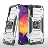 Противоударный чехол Strong Armour Case с кольцом для Samsung Galaxy A50 / A50s / A30s (Серебро)