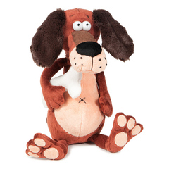 Мягкая игрушка Maxitoys ДуRашки, пес с косточкой, 25 см