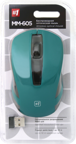 Мышь Defender  MM-605 Беспроводная, оптическая, цвет зеленый, 3 кнопки, 1200 dpi - купить в компании MAKtorg