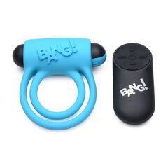 Голубое эрекционное виброкольцо 28X Remote Control Vibrating Cock Ring & Bullet - 