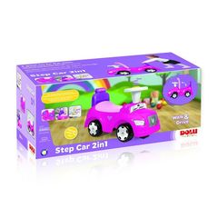 Каталка 2в1 Степ, без ручки управления, с рулем, цв. розовый (в коробке)